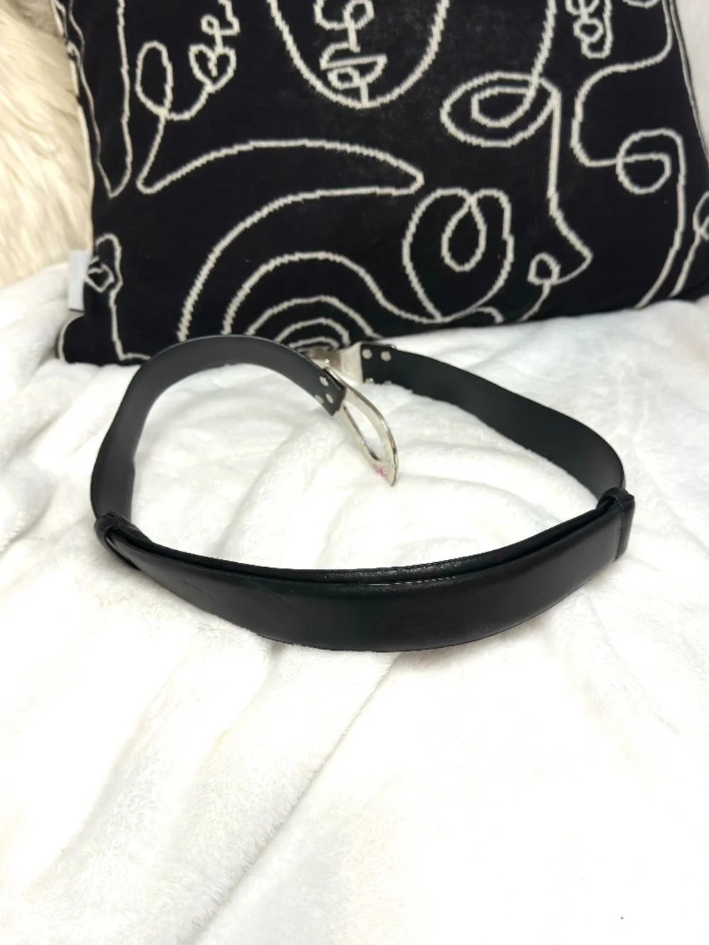 Black leather belt